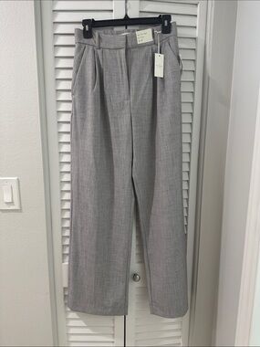 Abercrombie & Fitch A&F Sloane Wide Leg Trousers in Gray